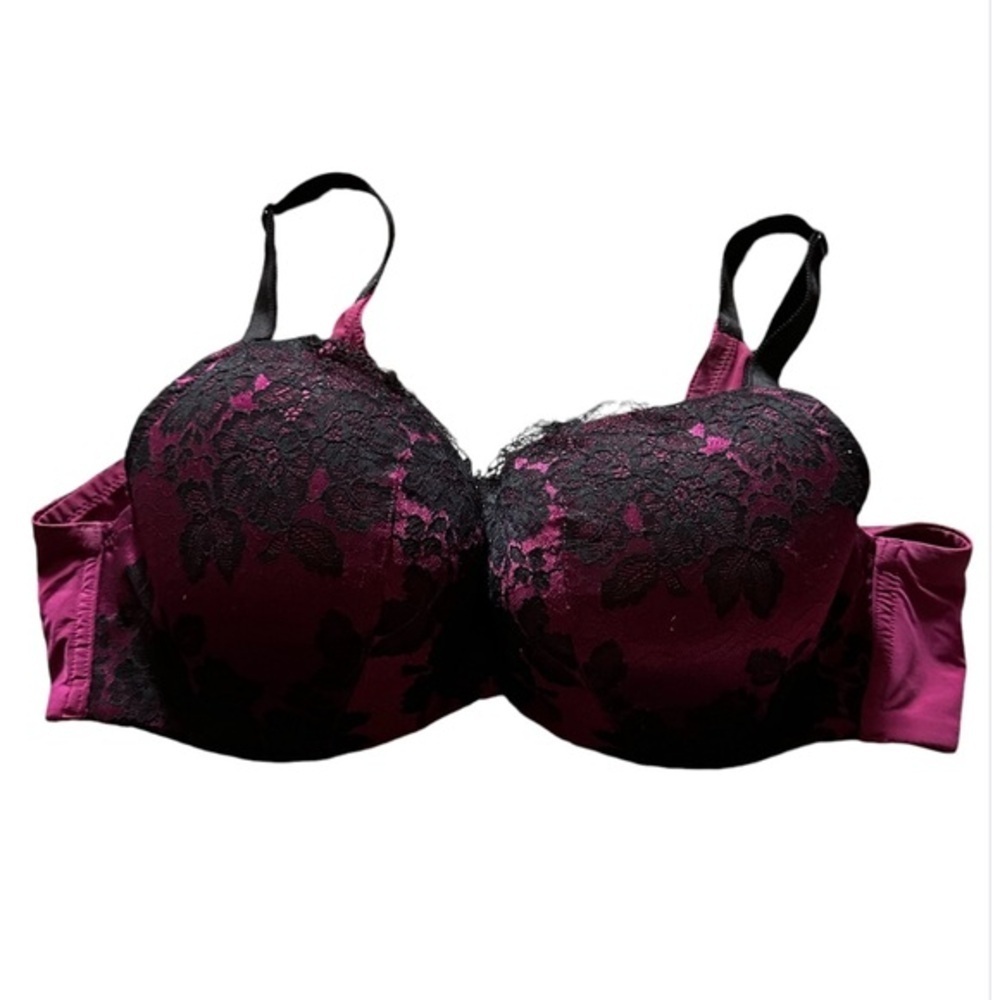 Torrid Elegant Black and Purple Lace Bra